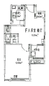 绿地风清苑一室户A户型图第1张