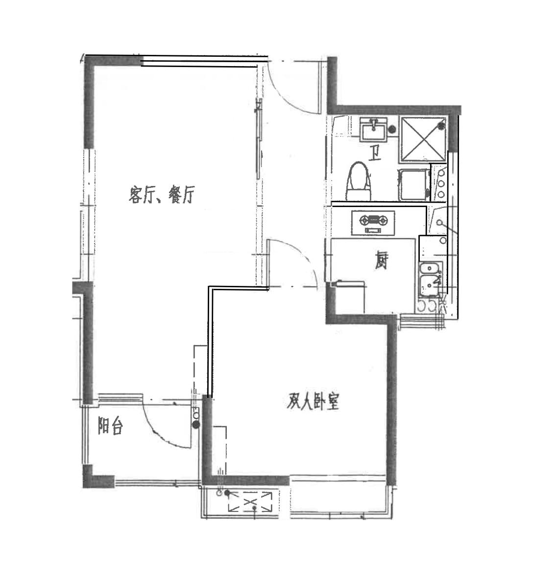 馨雅名筑一室户户型图第1张