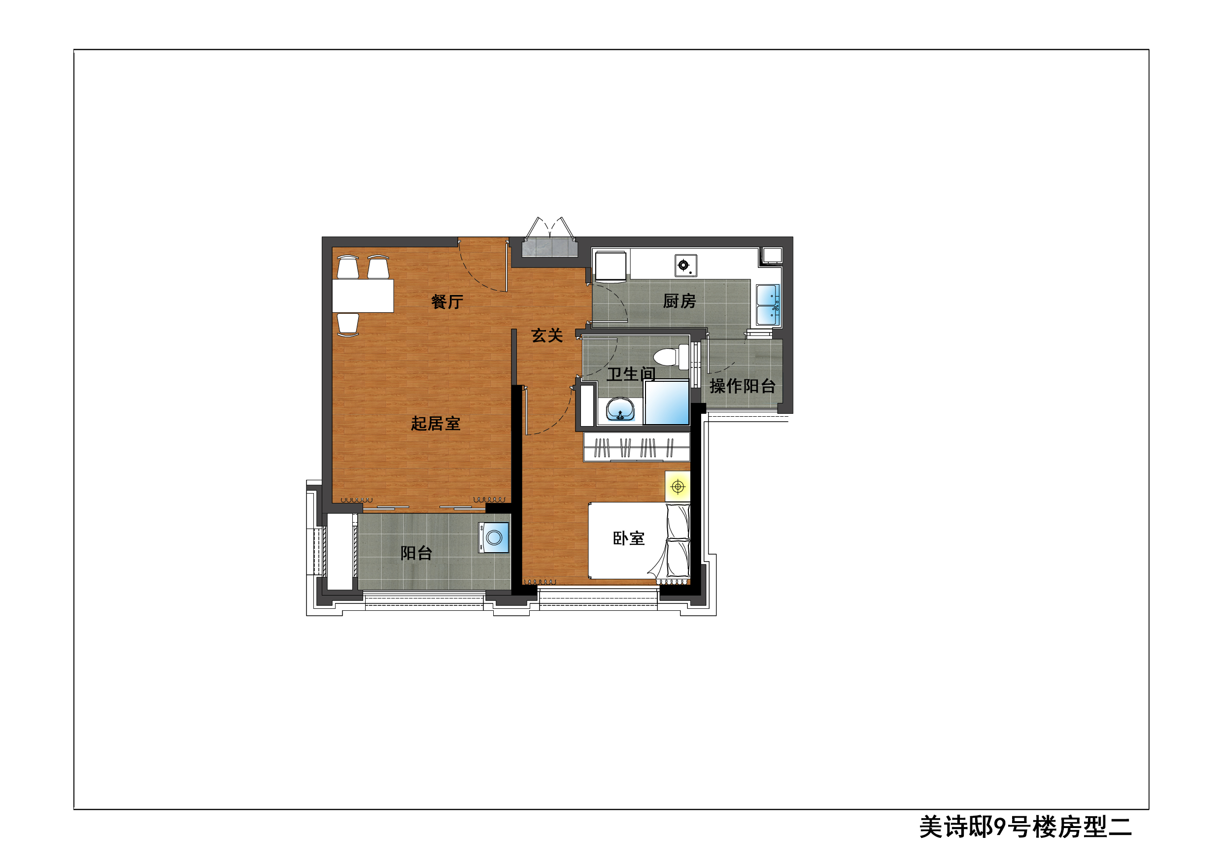 美诗邸一室户户型图第1张