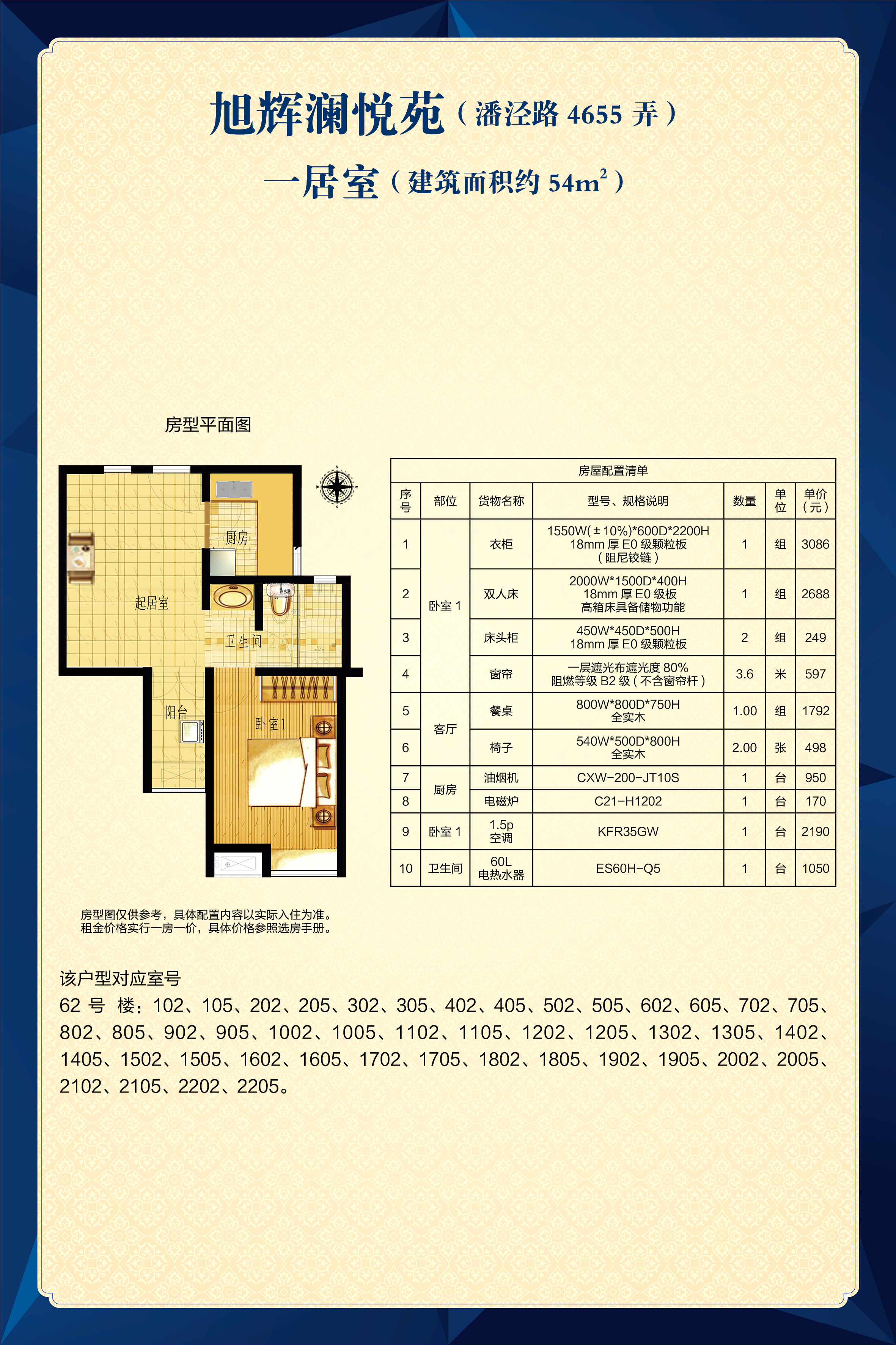 旭辉澜悦湾一居室户型图第1张
