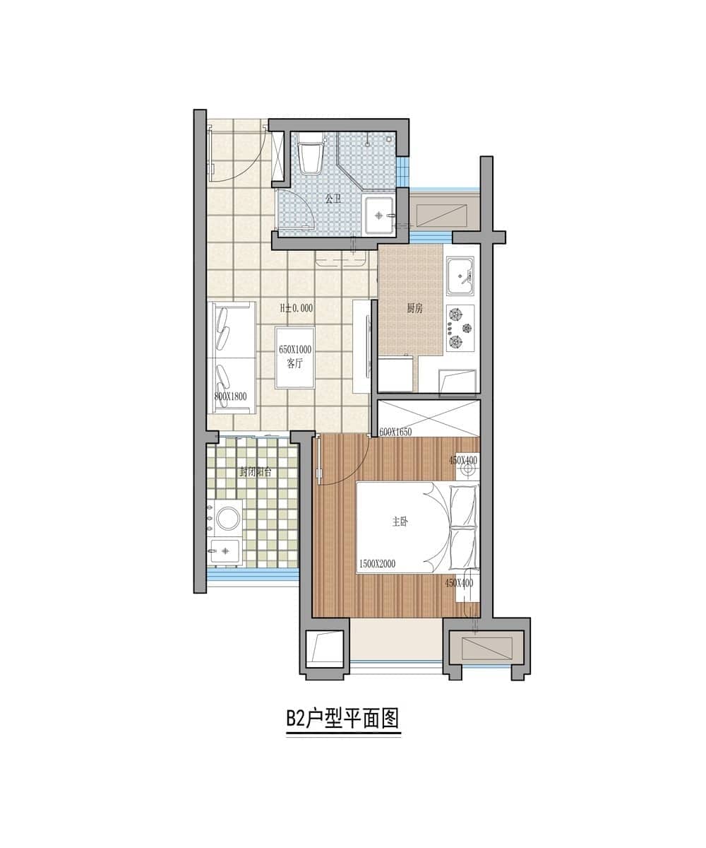 浯家公寓一房型户型图缩略图2