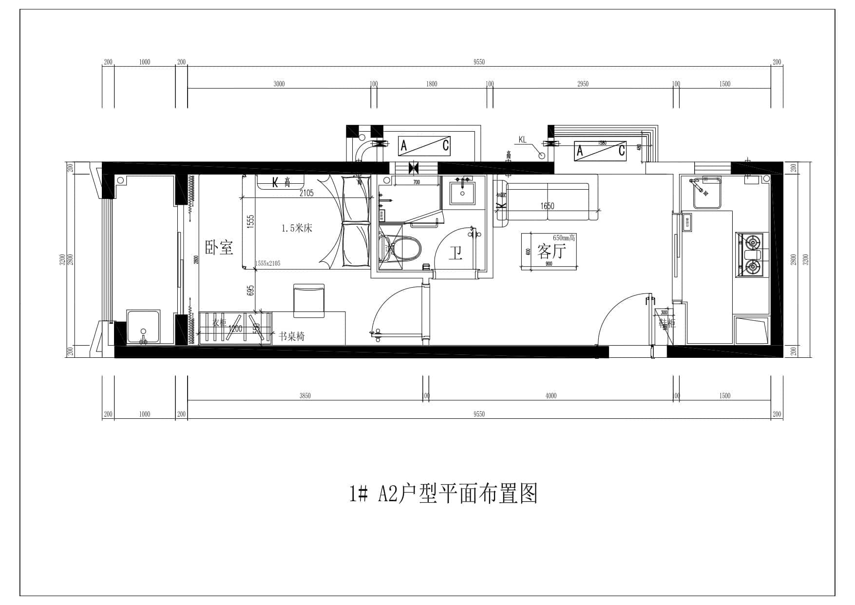 仁和公寓一房型户型图第1张