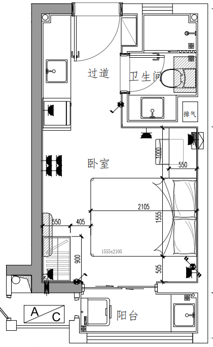 雍厝公寓单间公寓户型图第1张